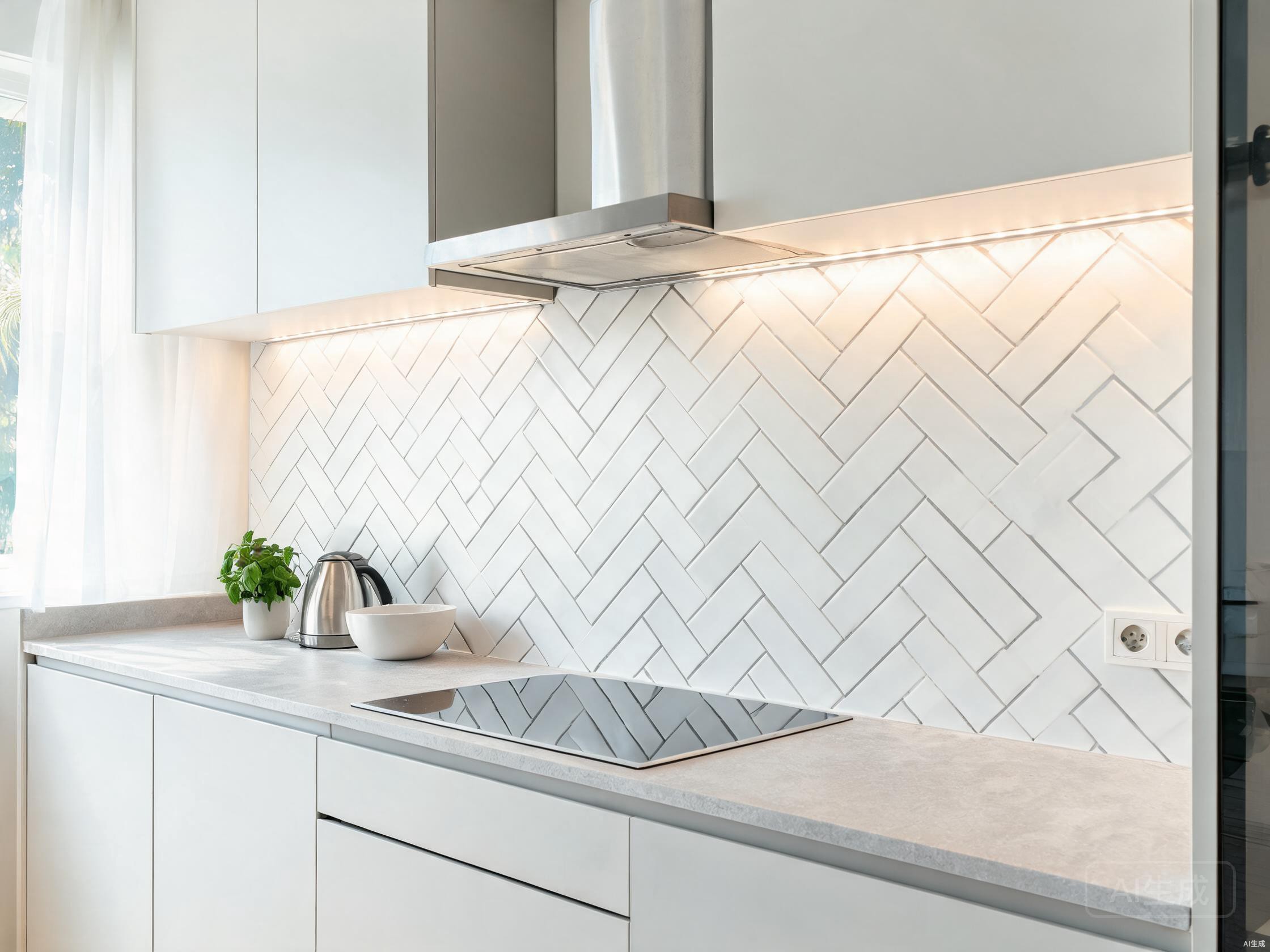 Kitchen splashback tiling