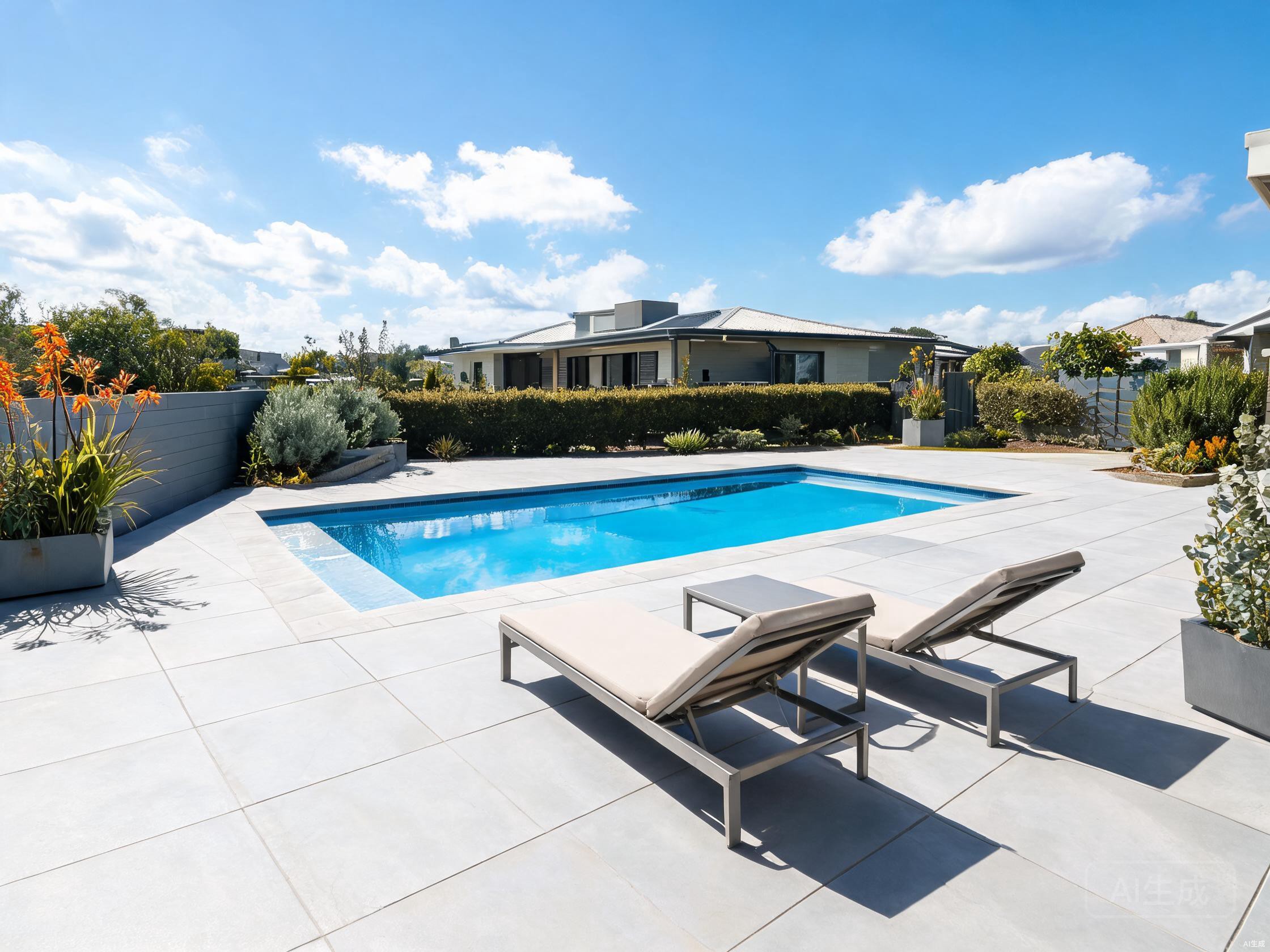 Pool deck tiling